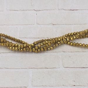 Gold Crystal Rondelles 4x3mm Bead Strand Jewelry Making Supplies
